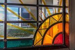 Detail glas in lood Rijksweg 3.
<br/>
Kamp&Koolhof makelaars en taxateurs, 2020